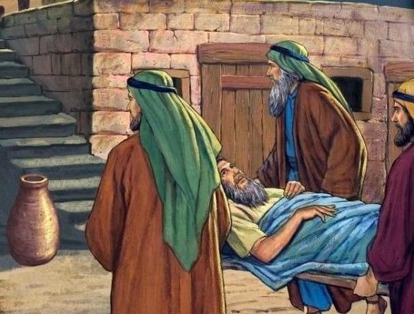 Ils se mirent à transporter les malades sur des brancards...